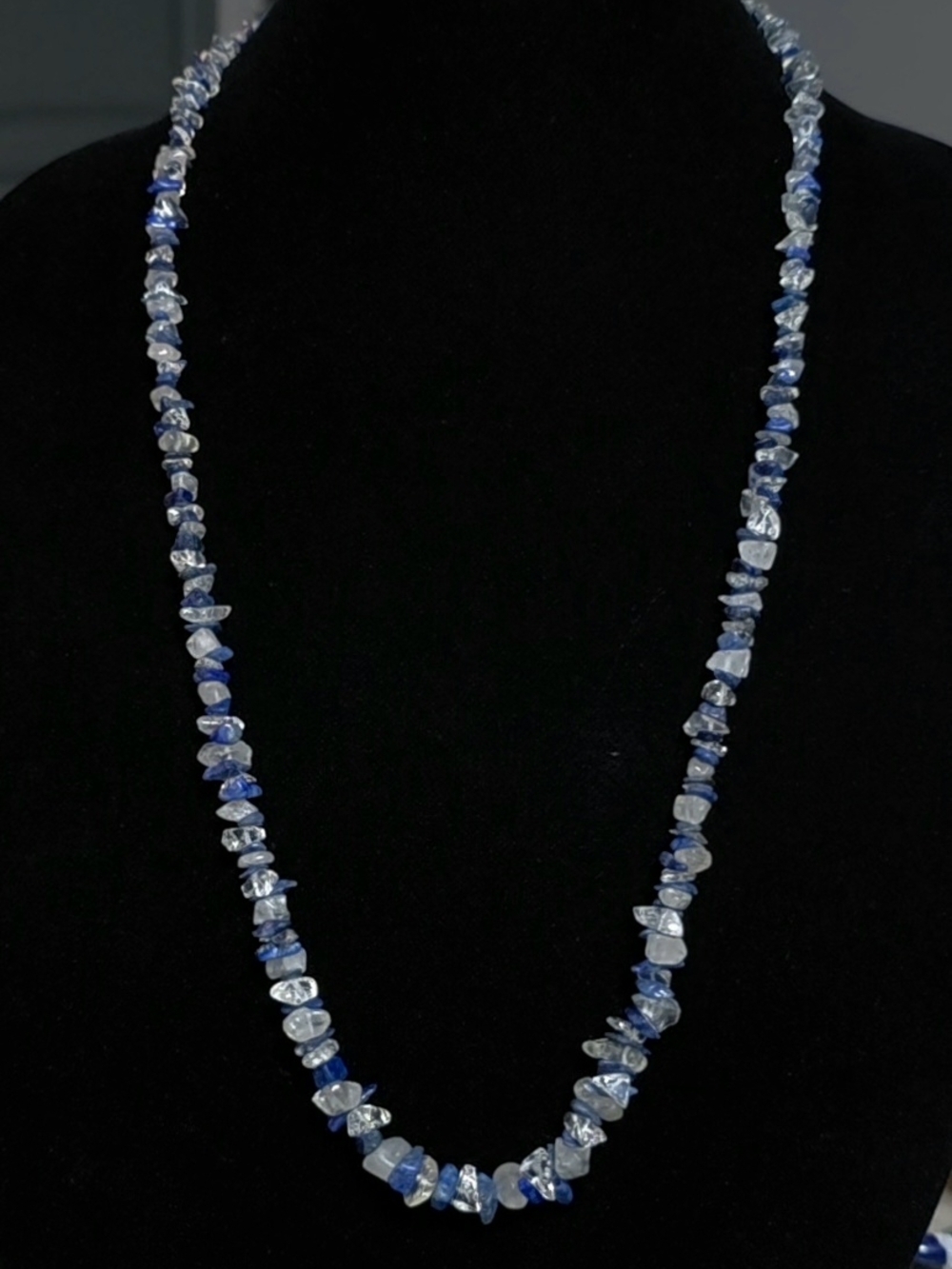 Natural Lapis & Quartz Chip Necklace